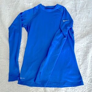 Nike Pro Combat Dri-fit Blue Long Sleeve Compression Shirt